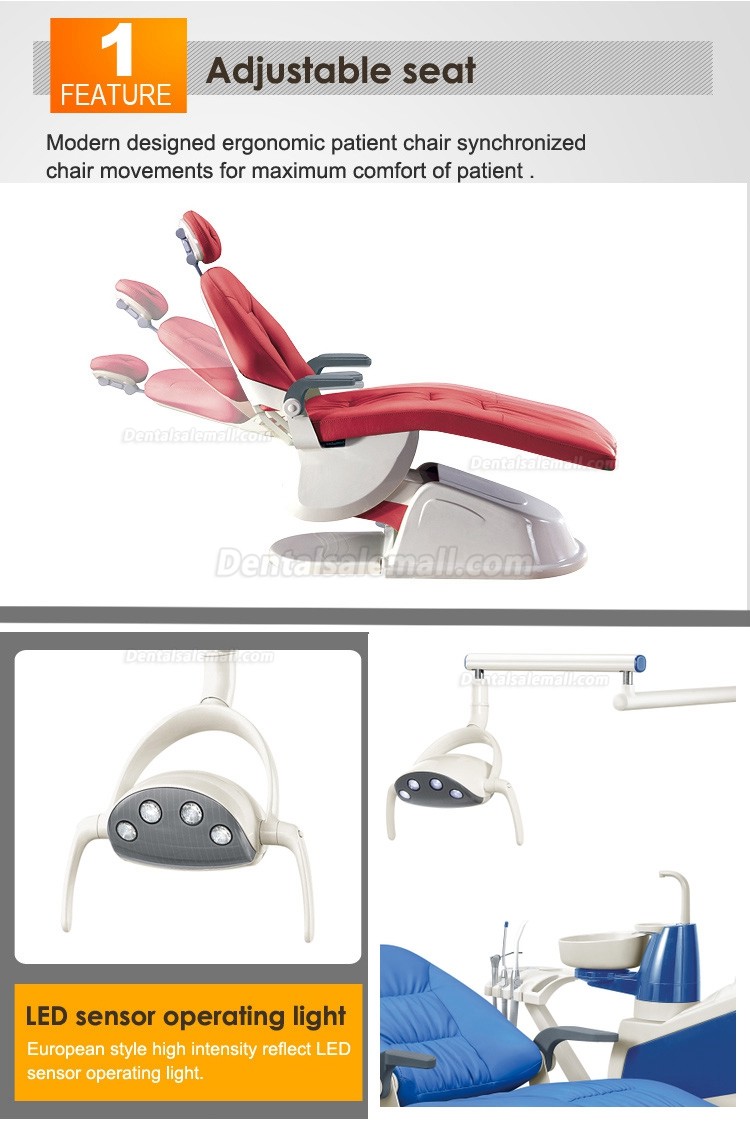 DSM-S350D  Dental Chair Treatment Unit Mobile Sliding Cart with 9 Memory LCD Screen Control System